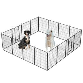 Dog Playpen Outdoor, 16 Panels Dog Pen 40" Height Dog Fence Exercise Pen with Doors for Large/Medium/Small Dogs, Portable Pet Playpen for Yard, R