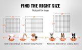 Dog Playpen 8 Panels Foldable Metal Dog Exercise Pen with Pad Cover 30"H