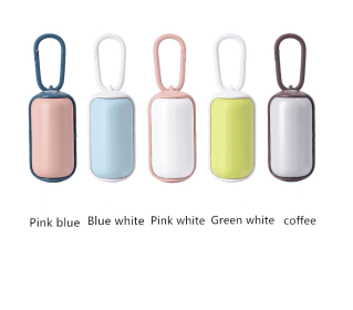 Portable Cats Dogs Garbage Bag Holder Pet Poop Bags Carrier Dispenser (Option: Blue white)