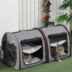39" Portable Soft-Sided Cat Carrier (Option: Light Gray-530x540x110 mm)
