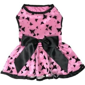 All Aflutter Pink & Black Dog Dress (Option: Medium)