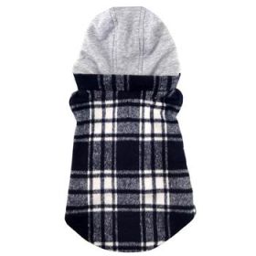 Weekender Dog Sweatshirt Hoodie - Black & White Plaid Flannel (Option: X-Large)