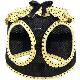 American River Choke Free Dog Harness Polka Dot Collection - Yellow and Black Polka Dot (Option: Large)