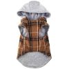 Weekender Dog Sweatshirt Hoodie - Brown & Black Plaid Flannel
