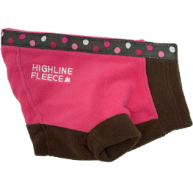 Highline Fleece Dog Coat - Pink and Brown with Polka Dots (Option: Size 10)
