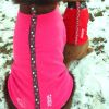Highline Fleece Dog Coat - Pink and Brown with Polka Dots