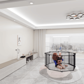 Heavy Duty Supermarket Shopping Basket Design Metal Storage Wholesale Black 8-piece Fence (Option: Black)