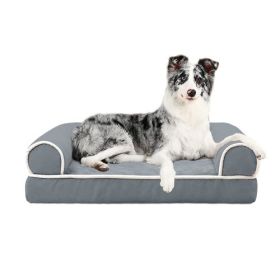 1Pc Dog Bed Pet Bed Sofa Dog Couch Pet Cushion Carpet Mattress With Washable And Removable Cover For Medium Large Dogs (Option: Grey-2XL)