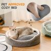 Mewoo Washable Pet Bed For Small Dogs & Cats - 23x23x7 Inch Orthopedic Dog Bed With Non-Slip Bottom, Plush Round Bed For Puppies & Indoor Kittens