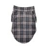 Flannel Dog Shirt - Dark Gray and Pink Plaid