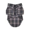 Flannel Dog Shirt - Dark Gray and Pink Plaid