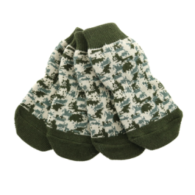 Non-Skid Dog Socks - Green Camo (Option: Small)