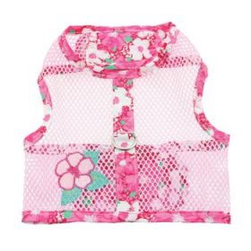 Cool Mesh Dog Harness with Leash - Hawaiian Hibiscus Pink (Option: Small)