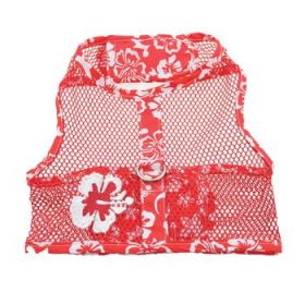 Cool Mesh Dog Harness with Leash - Hawaiian Hibiscus Red (Option: X-Small)
