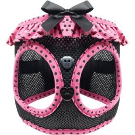 American River Choke Free Dog Harness Polka Dot Collection - Hot Pink and Black Polka Dot (Option: Small)