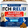 Dog Allergy Relief Chews Itching Skin Relief For Dogs Fish Oil 3 Seasonal Allergies Pills Skin & Coat Anti ItchHot Spots Treatment Canine Immune