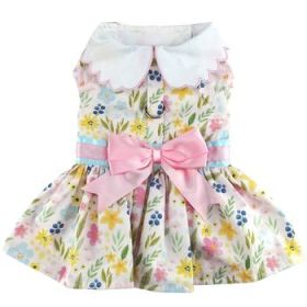 Pastel Meadow Dog Dress with Matching Leash (Option: Medium)