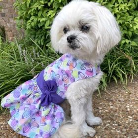 Purple Butterfly Dog Dress with Matching Leash (Option: Medium)