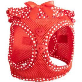 American River Choke Free Dog Harness Polka Dot Collection - Red Polka Dot (Option: Large)