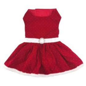 Red Velvet Sparkle Dog Dress (Option: X-Small)