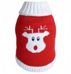 Combed Cotton Red Rudolph Holiday Dog Sweater (Option: XX-Small)