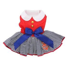Sailor Girl Dress with Matching Leash (Option: Medium)