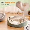 Mewoo Washable Pet Bed For Cats & Small Dogs - 23x23x7 Inch Round Orthopedic Bed With Non-Slip Bottom, Plush Indoor Cat Bed For Kittens & Puppies