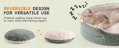 Mewoo Washable Pet Bed For Cats & Small Dogs - 23x23x7 Inch Round Orthopedic Bed With Non-Slip Bottom, Plush Indoor Cat Bed For Kittens & Puppies
