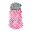 Weekender Dog Sweatshirt Hoodie - Pink & White Plaid